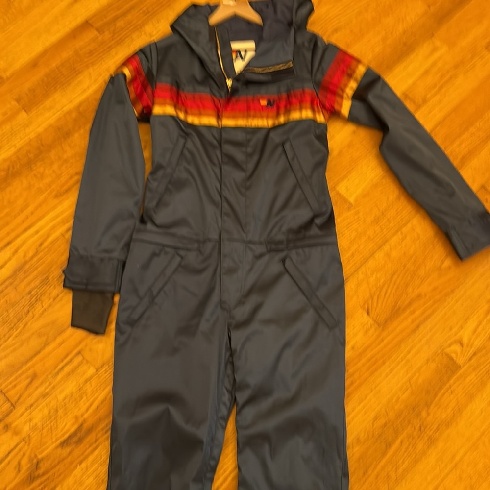 Aviator Nation WOMEN'S 5 STRIPE SATIN POWDER SUIT - navy  size M sold out - Picture 9 of 12